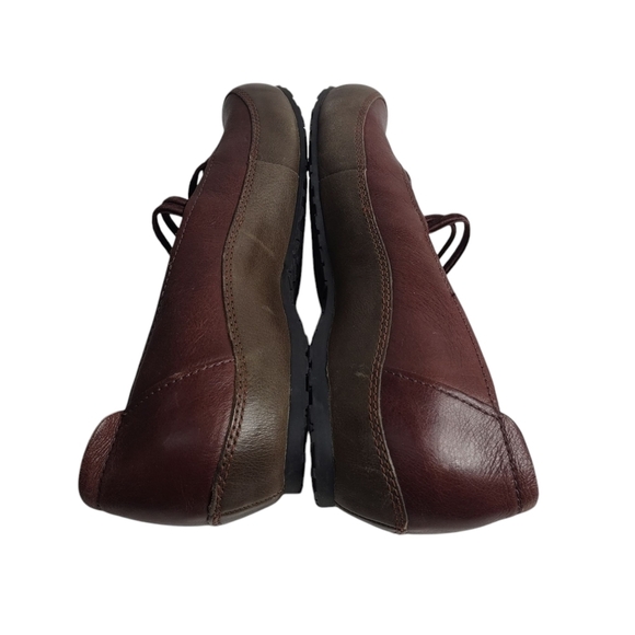 CLARKS Artisan Brown Leath Merry Jane Elastic Strap Slip-On Loafers Shoes Sz 8M - Picture 7 of 10